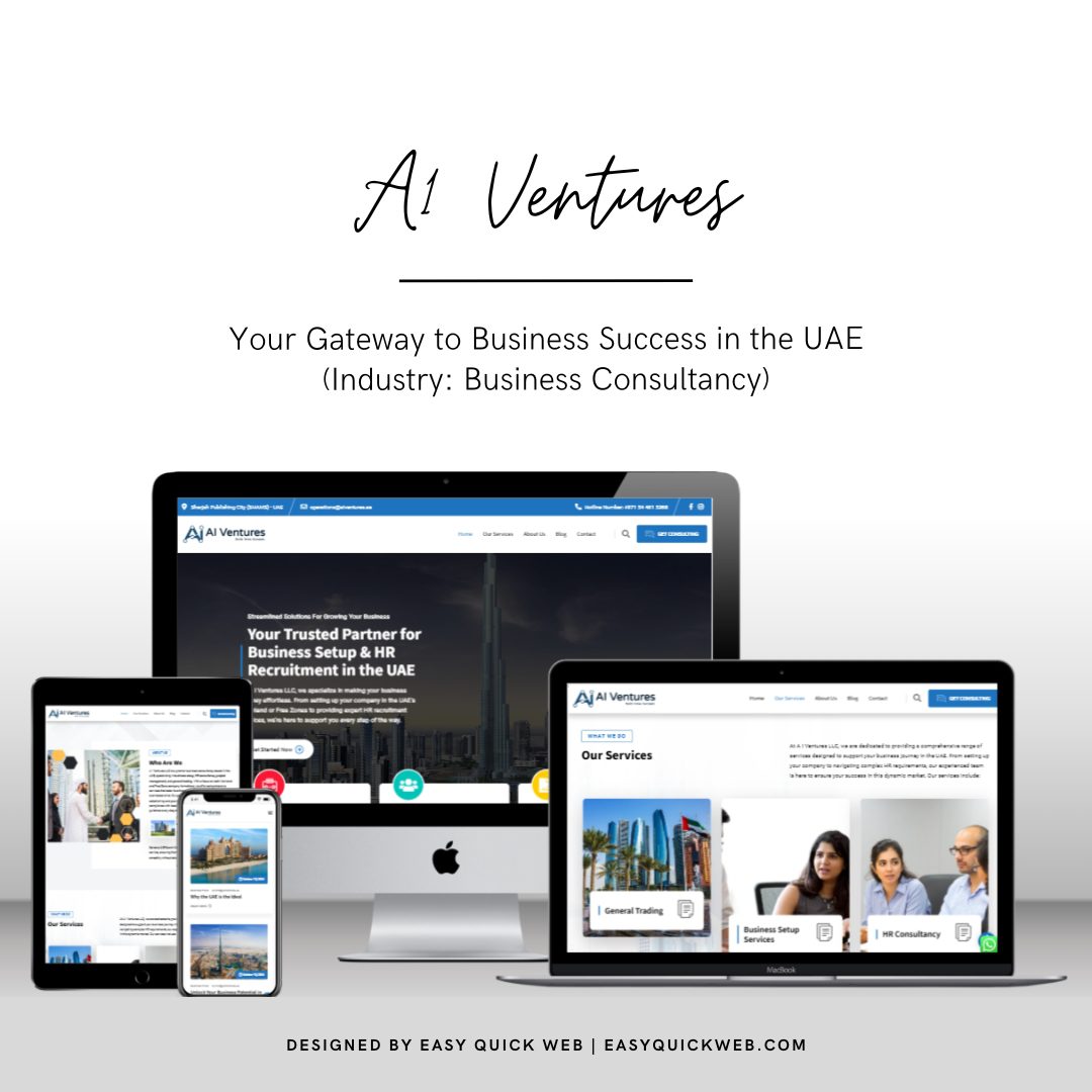 Business Consultancy Website Design for A1 Ventures by EasyQuickWeb website by EasyQuickWeb