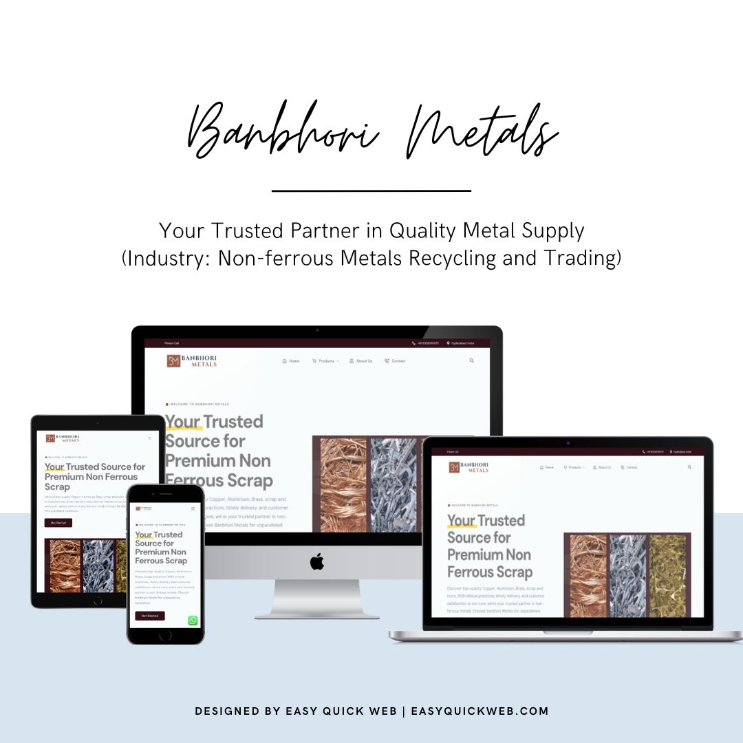 Banbhori Metals website by EasyQuickWeb