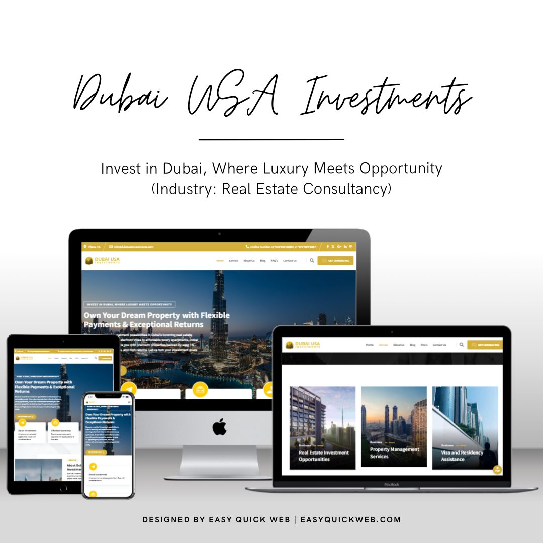 Dubai USA Investments website by EasyQuickWeb
