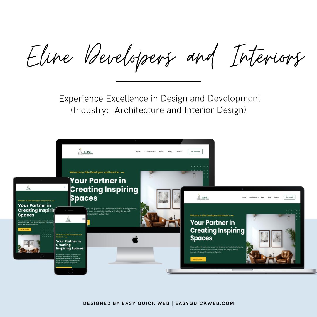 Eline Developers and Interiors website by EasyQuickWeb