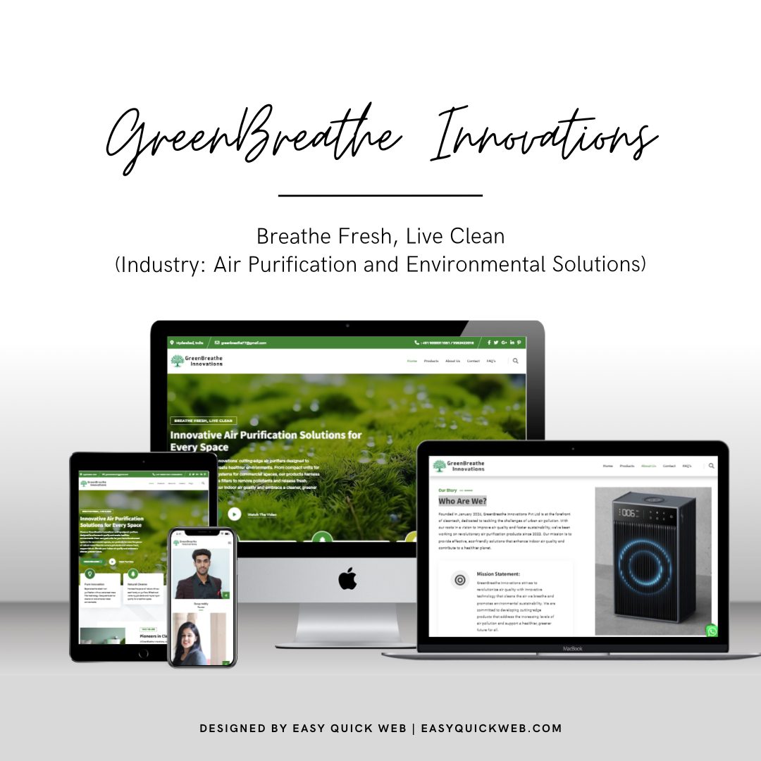 GreenBreathe Innovations website by EasyQuickWeb