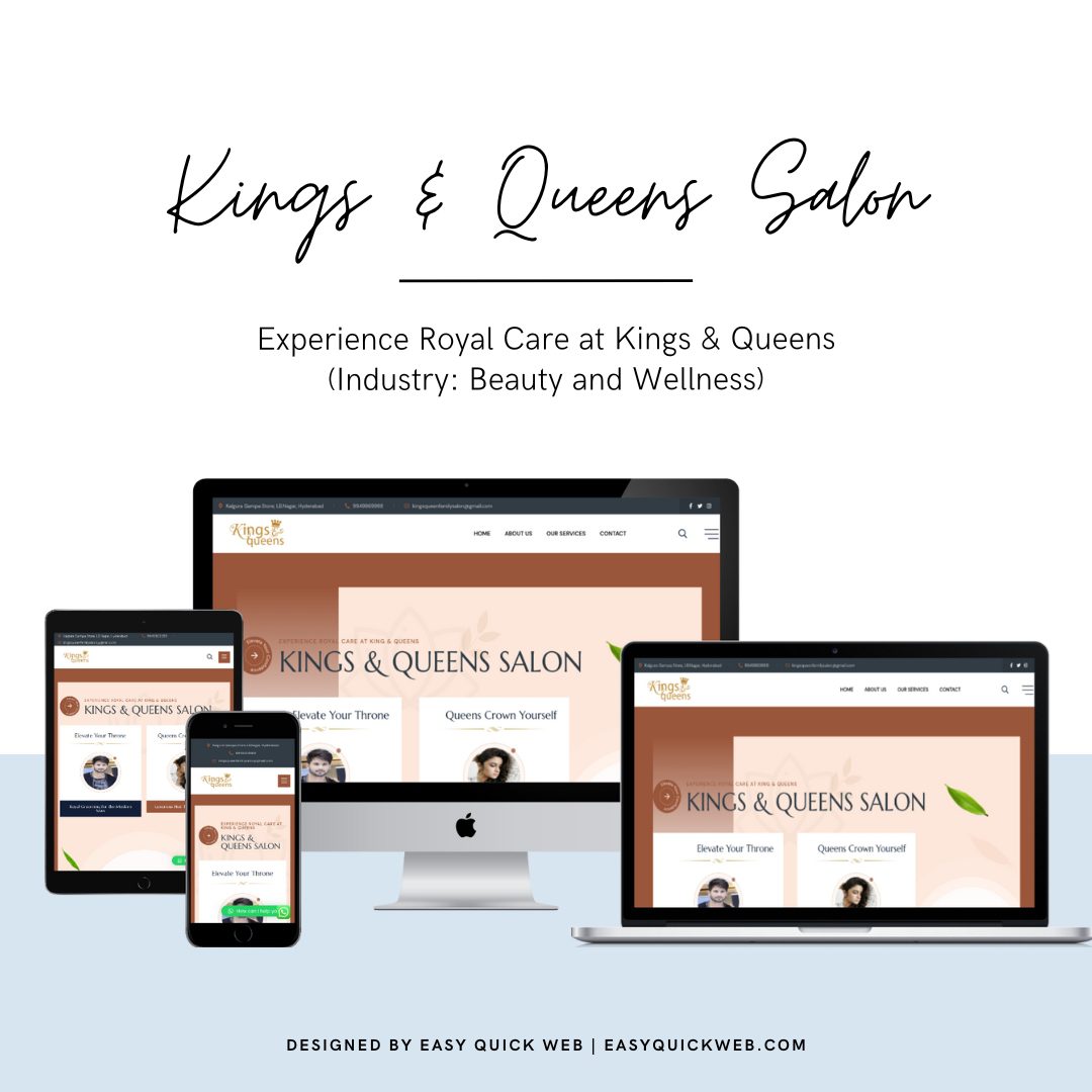 Kings & Queens Salon website by EasyQuickWeb