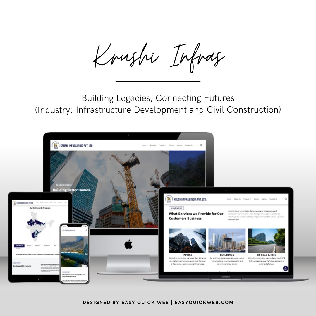 Krushi Infras website by EasyQuickWeb