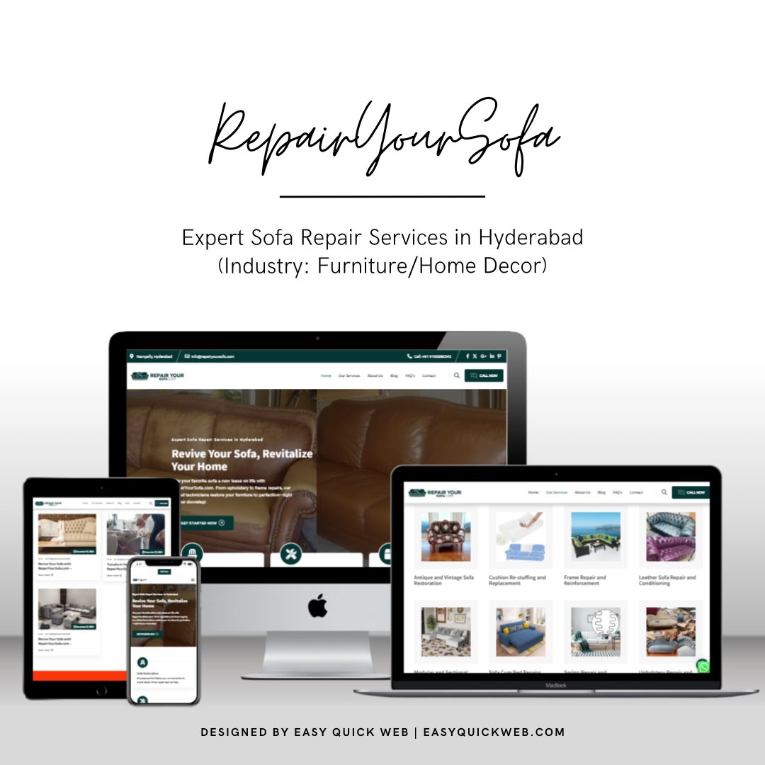 Repair Your Sofa website by EasyQuickWeb