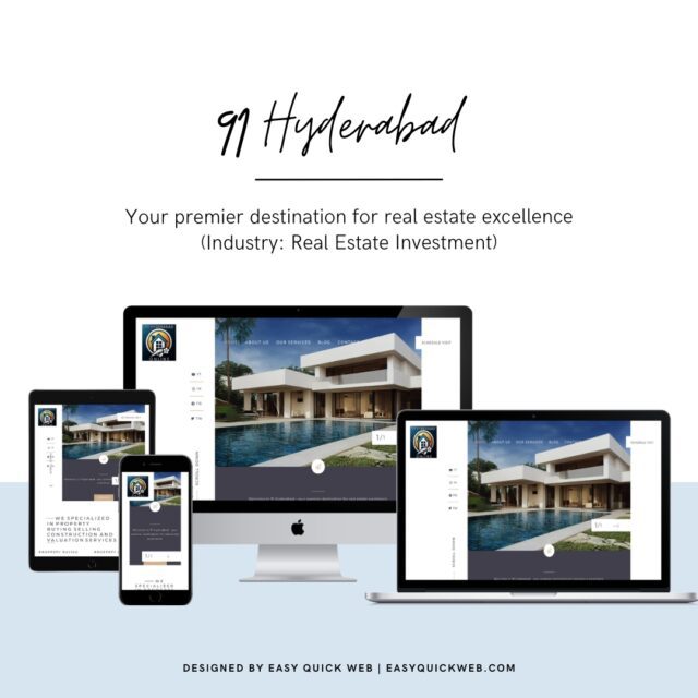 91 Hyderabad luxury real estate website by EasyQuickWeb