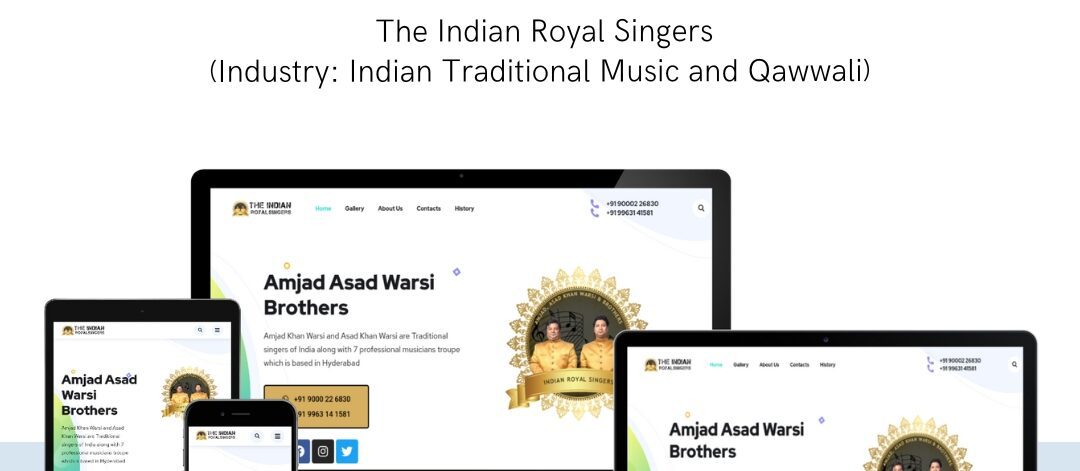 Traditional Qawwali website designed for Amjad Asad Warsi Brothers by EasyQuickWeb