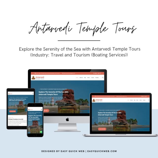 Antarvedi Temple Tours boating services website by EasyQuickWeb