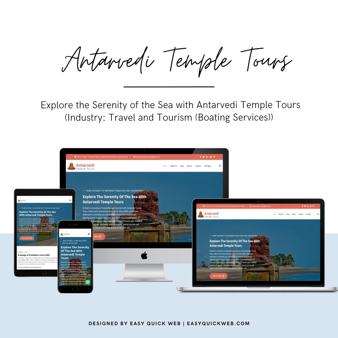 Antarvedi Temple Tours boating services website by EasyQuickWeb