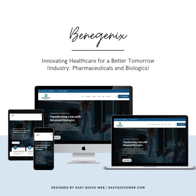 EasyQuickWeb designed a responsive website for Benegenix, enhancing visibility in pharmaceuticals with SEO-friendly content and visuals.