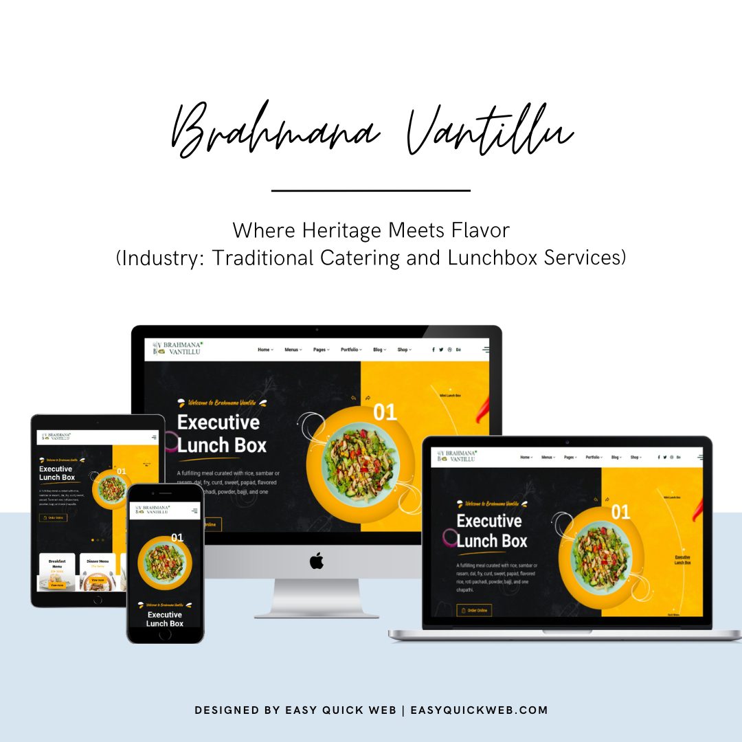 Traditional Catering Services Website Design by EasyQuickWeb