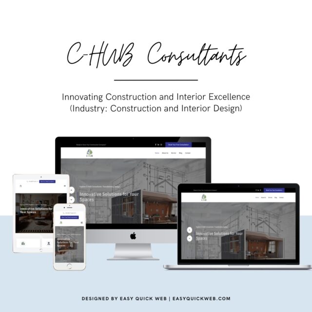 EasyQuickWeb developed a visually compelling and functional Construction and Interior Design Website to help C-HUB Consultants connect with their audience and showcase their expertise.