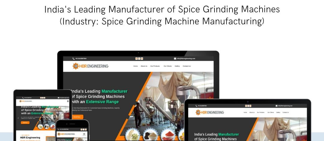 HBR Engineering website design for spice grinders