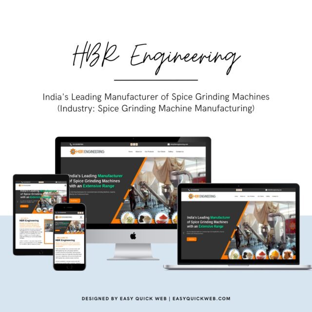 HBR Engineering website design for spice grinders