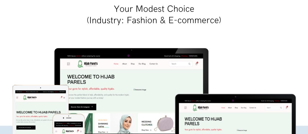 Hijab Parels e-commerce website for modest fashion.