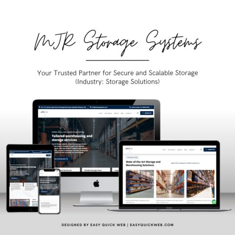 MJR Storage Systems secure storage website designed by EasyQuickWeb