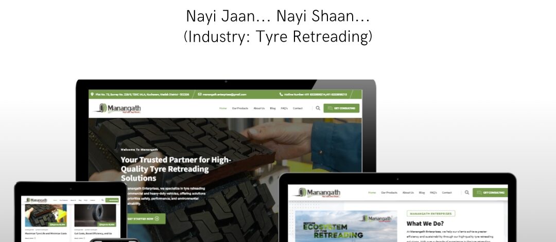 Manangath Enterprises tyre retreading website designed by EasyQuickWeb