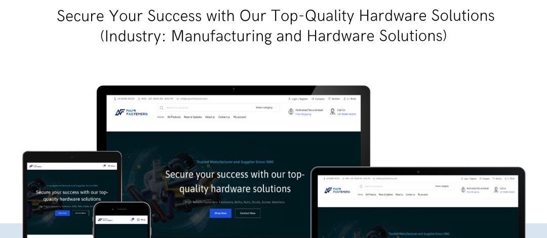 Najmi Fasteners industrial hardware website designed by EasyQuickWeb