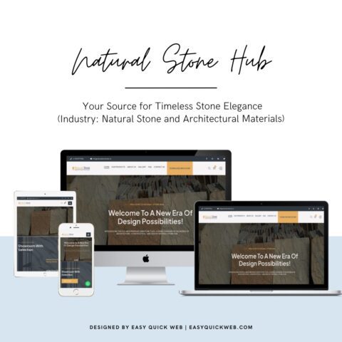 Natural Stone Hub website showcasing premium architectural materials by EasyQuickWeb