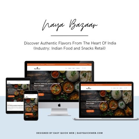 Naya Bazaar Indian food website design by EasyQuickWeb