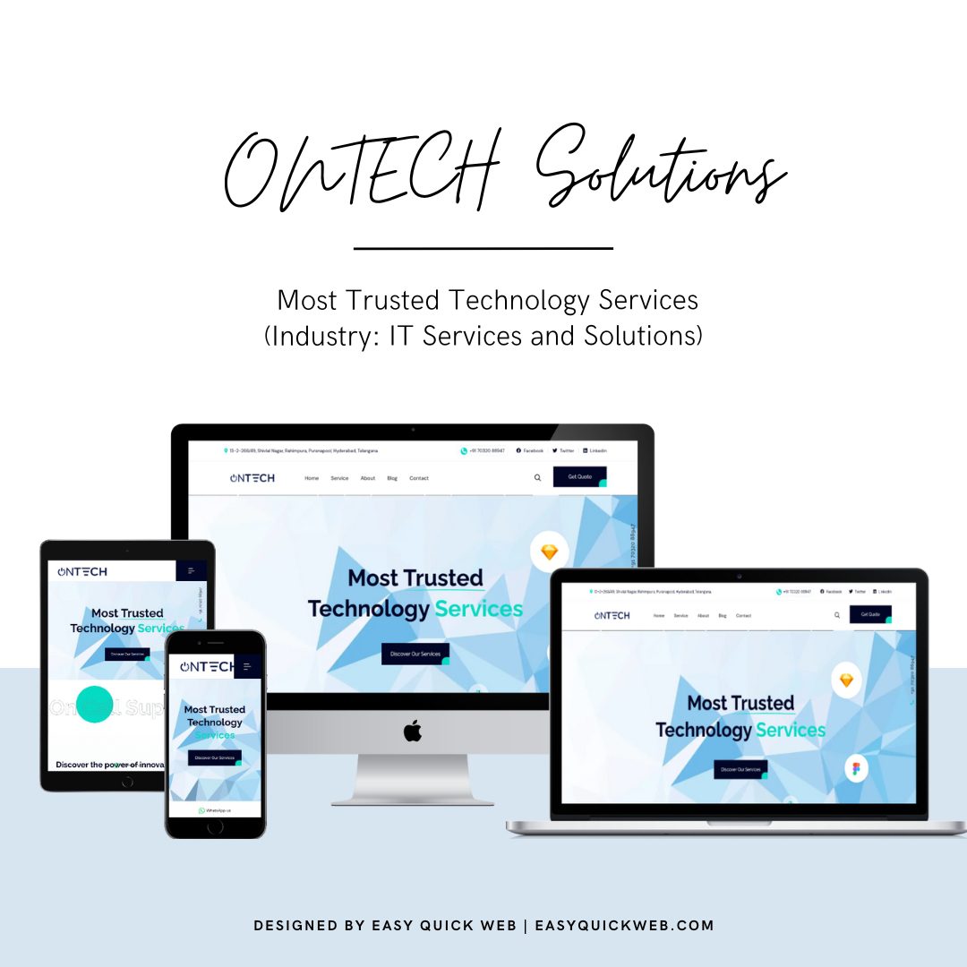 ONTECH Solutions IT services website design by EasyQuickWeb