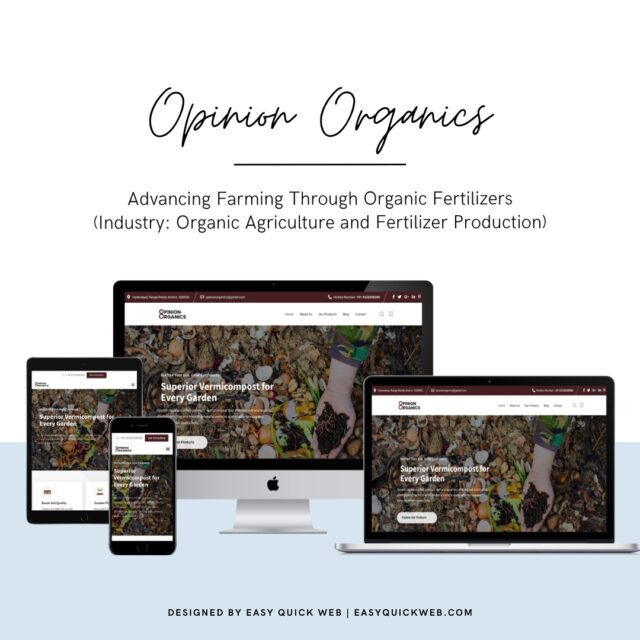 Opinion Organics organic fertilizer website design by EasyQuickWeb