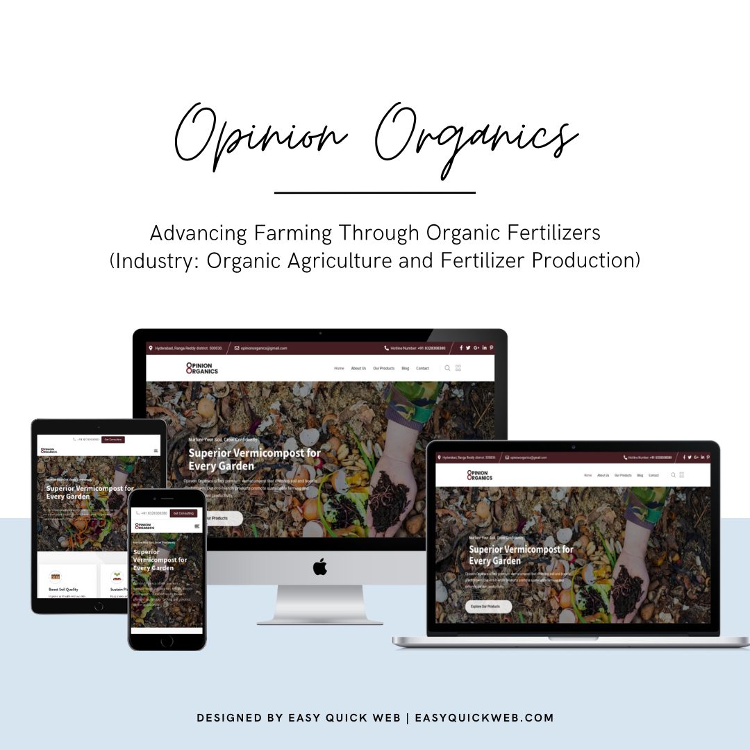 Opinion Organics organic fertilizer website design by EasyQuickWeb