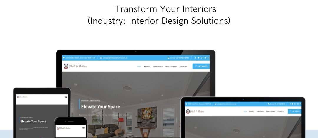 Premium blinds and shutters website for interior design solutions