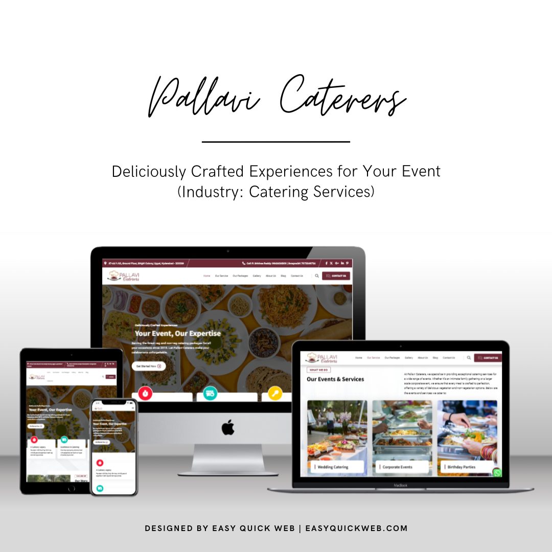 Pallavi Caterers catering services website designed by EasyQuickWeb