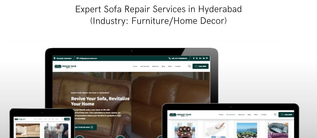 RepairYourSofa furniture repair website designed by EasyQuickWeb