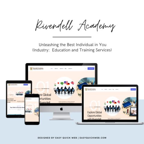 Rivendell Academy Educational website design showcasing education services, designed by EasyQuickWeb